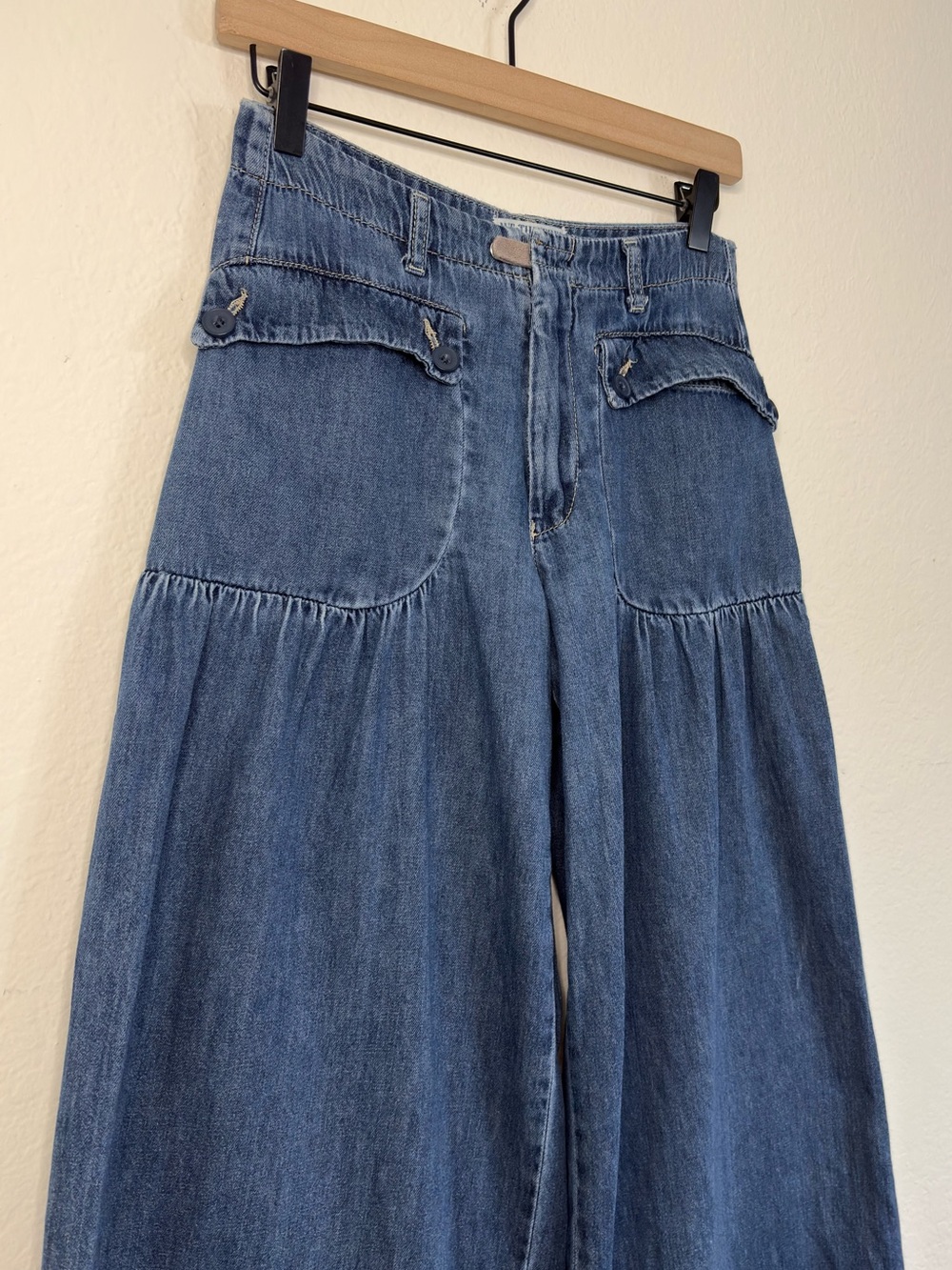 Free People We The Free Lotus Wide Leg Denim Jeans Sz 26 - Picture 13 of 13